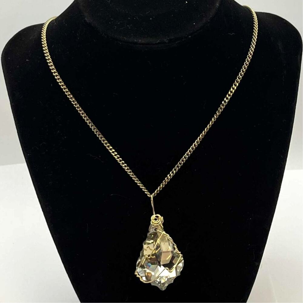 Gold & Silver Crystal Drop Necklace